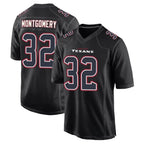 Choea H.Texans #32 David Montgomery Player Black Fashion Home Game Stitched Jerseys