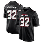 Choea H.Texans #32 David Montgomery Player Carbon Black Fashion Home Game Stitched Jerseys