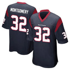 Choea H.Texans #32 David Montgomery Player Navy Home Game Stitched Jerseys