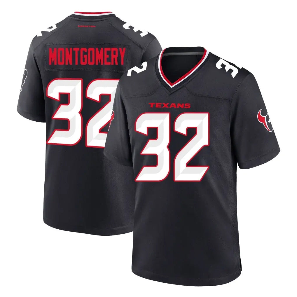 Choea H.Texans #32 David Montgomery Player Navy Team Home Game Stitched Jerseys