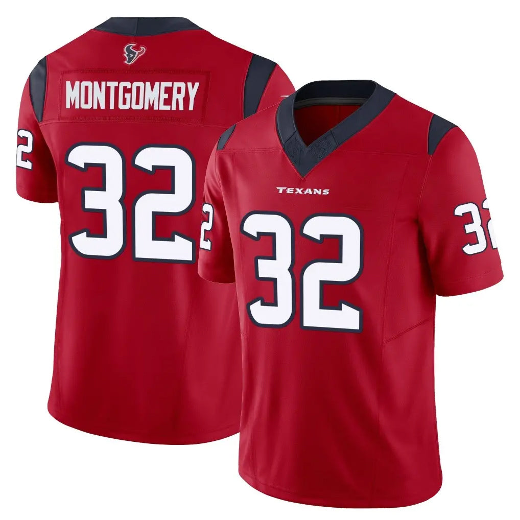 Choea H.Texans #32 David Montgomery Player Red Limited Vapor F.U.S.E. Home Game Stitched Jerseys