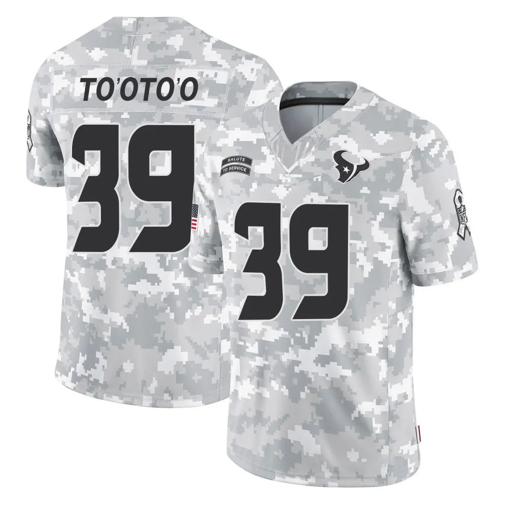 Choea H.Texans #39 Henry To'oTo'o Player Arctic Camo Salute To Service Limited Game Stitched Jerseys