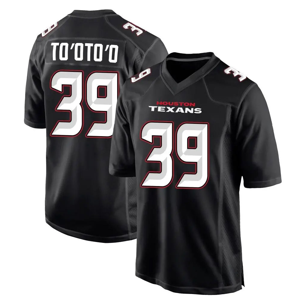 Choea H.Texans #39 Henry To'oTo'o Player Carbon Black Fashion Home Game Stitched Jerseys