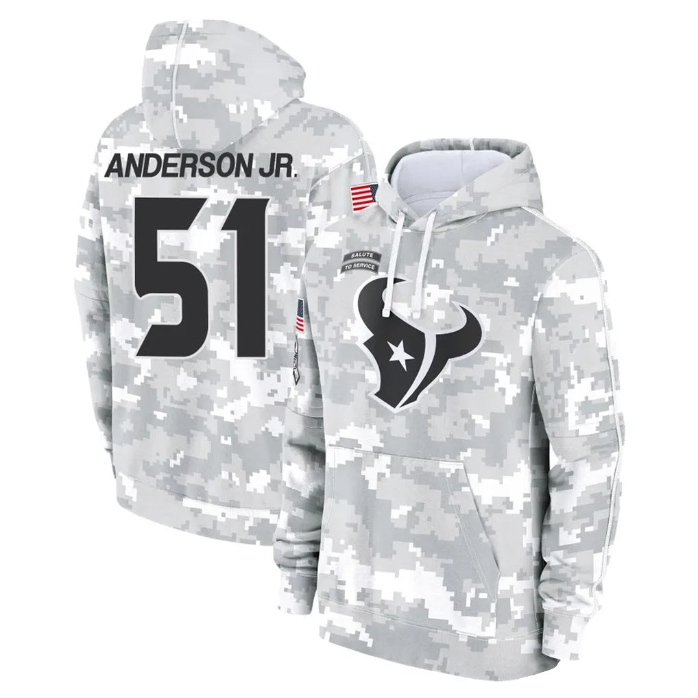 Choea H.Texans #51 Will Anderson Jr. Player Arctic Camo Salute to Service Hoodies Limited Game Stitched Jerseys