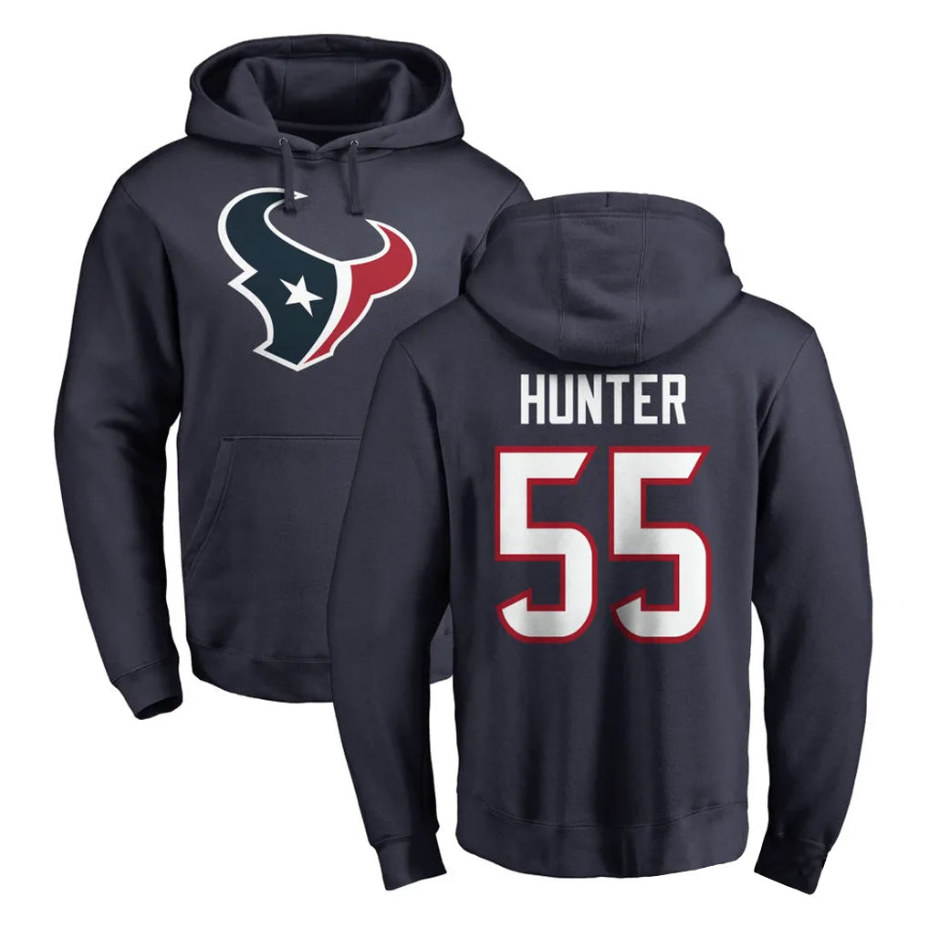 Choea H.Texans #55 Danielle Hunter Player Navy Pro Line Pullover Hoodie Limited Game Stitched Jerseys