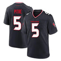 Choea H.Texans #5 Jalen Pitre Player Navy Team Home Game Stitched Jerseys
