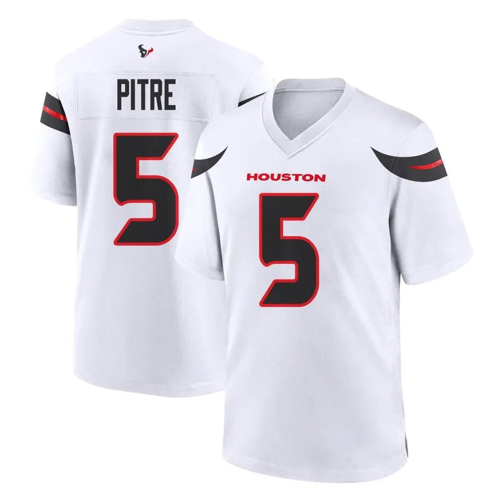 Choea H.Texans #5 Jalen Pitre Player White Home Game Stitched Jerseys