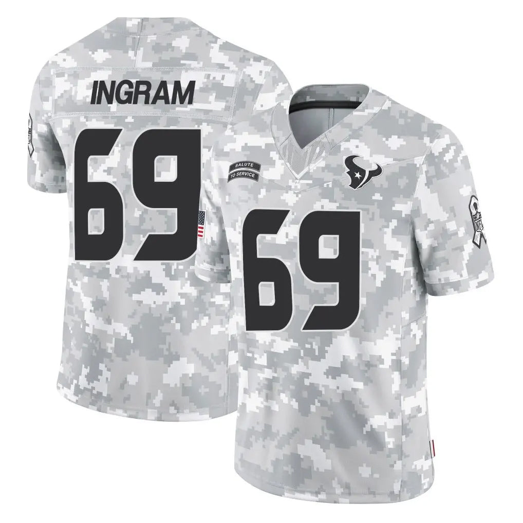 Choea H.Texans #69 Ed Ingram Player Arctic Camo Salute To Service Limited Game Stitched Jerseys