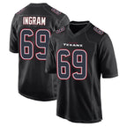 Choea H.Texans #69 Ed Ingram Player Black Fashion Home Game Stitched Jerseys