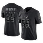 Choea H.Texans #69 Ed Ingram Player Black Reflective Limited Game Stitched Jerseys