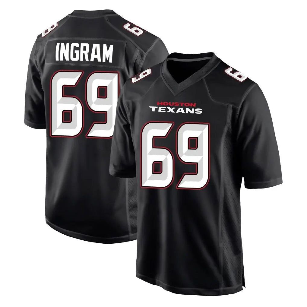 Choea H.Texans #69 Ed Ingram Player Carbon Black Fashion Home Game Stitched Jerseys