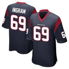 Choea H.Texans #69 Ed Ingram Player Navy Home Game Stitched Jerseys