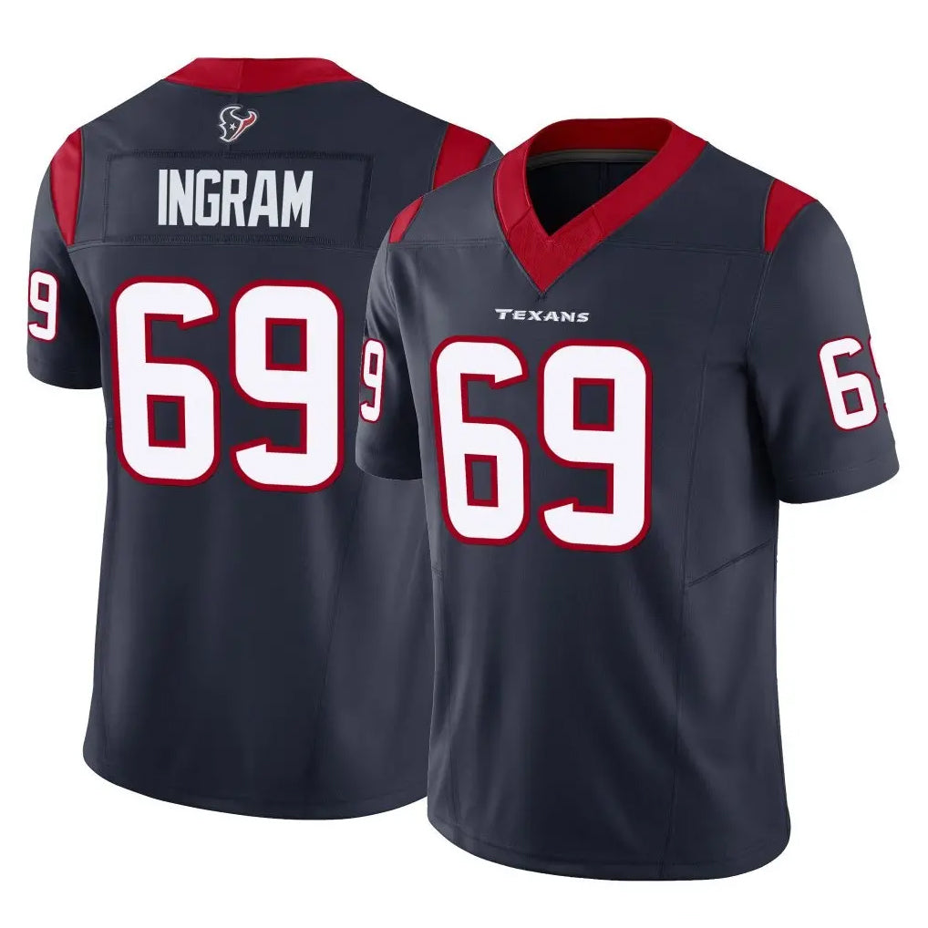Choea H.Texans #69 Ed Ingram Player Navy Limited Vapor F.U.S.E. Home Game Stitched Jerseys
