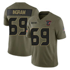 Choea H.Texans #69 Ed Ingram Player Olive 2025 Salute To Service Limited Game Stitched Jerseys