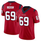 Choea H.Texans #69 Ed Ingram Player Red Limited Vapor F.U.S.E. Home Game Stitched Jerseys