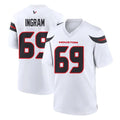 Choea H.Texans #69 Ed Ingram Player White Home Game Stitched Jerseys