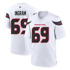 Choea H.Texans #69 Ed Ingram Player White Home Game Stitched Jerseys