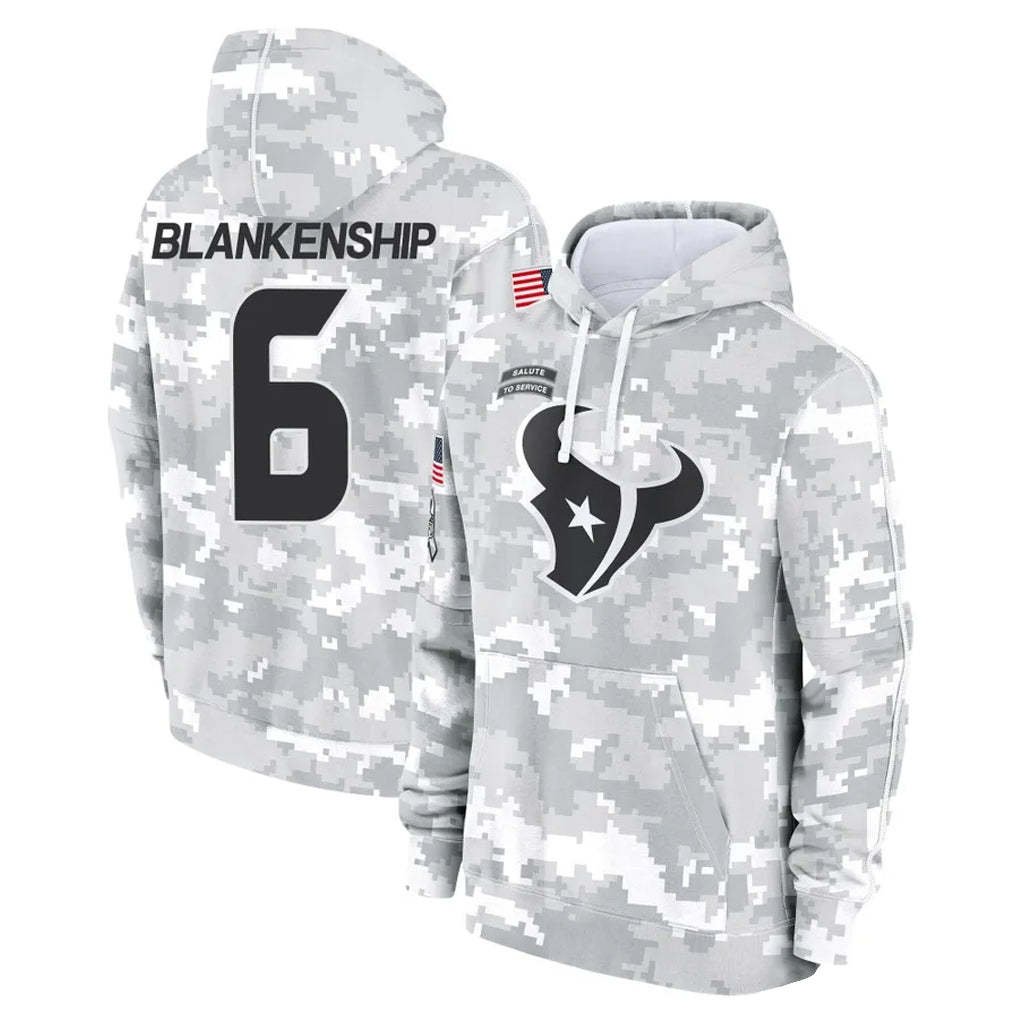 Choea H.Texans #6 Reed Blankenship Player Arctic Camo Salute to Service Hoodies Limited Game Stitched Jerseys