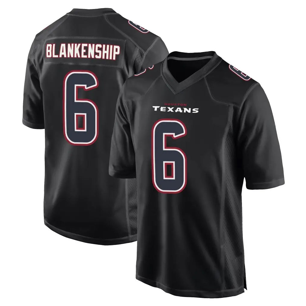 Choea H.Texans #6 Reed Blankenship Player Black Fashion Home Game Stitched Jerseys