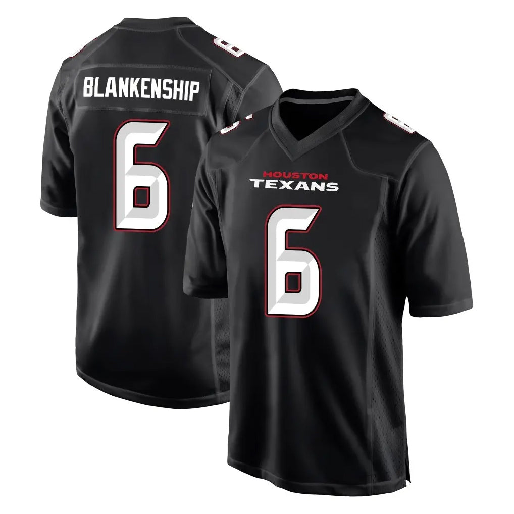 Choea H.Texans #6 Reed Blankenship Player Carbon Black Fashion Home Game Stitched Jerseys