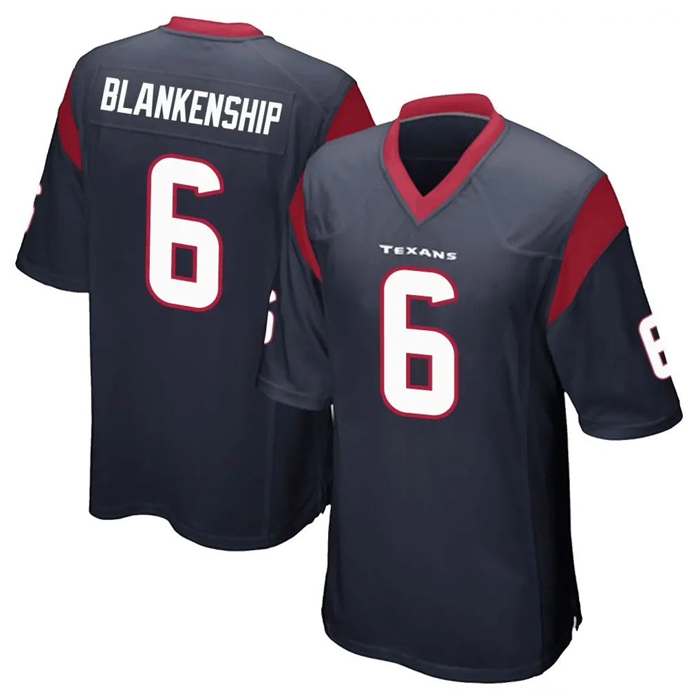Choea H.Texans #6 Reed Blankenship Player Navy Home Game Stitched Jerseys
