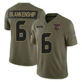 Choea H.Texans #6 Reed Blankenship Player Olive 2025 Salute To Service Limited Game Stitched Jerseys