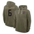 Choea H.Texans #6 Reed Blankenship Player Olive Salute to Service Pullover Hoodies Limited Stitched Jerseys