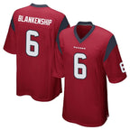 Choea H.Texans #6 Reed Blankenship Player Red Home Game Stitched Jerseys