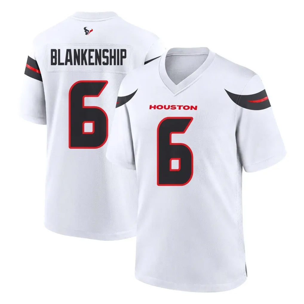 Choea H.Texans #6 Reed Blankenship Player White Home Game Stitched Jerseys