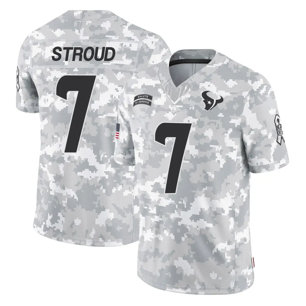 Choea H.Texans #7 CJ Stroud Player Arctic Camo Salute To Service Limited Game Stitched Jerseys