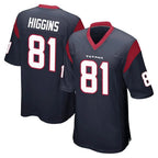 Choea H.Texans #81 Jayden Higgins Player Navy Home Game Stitched Jerseys