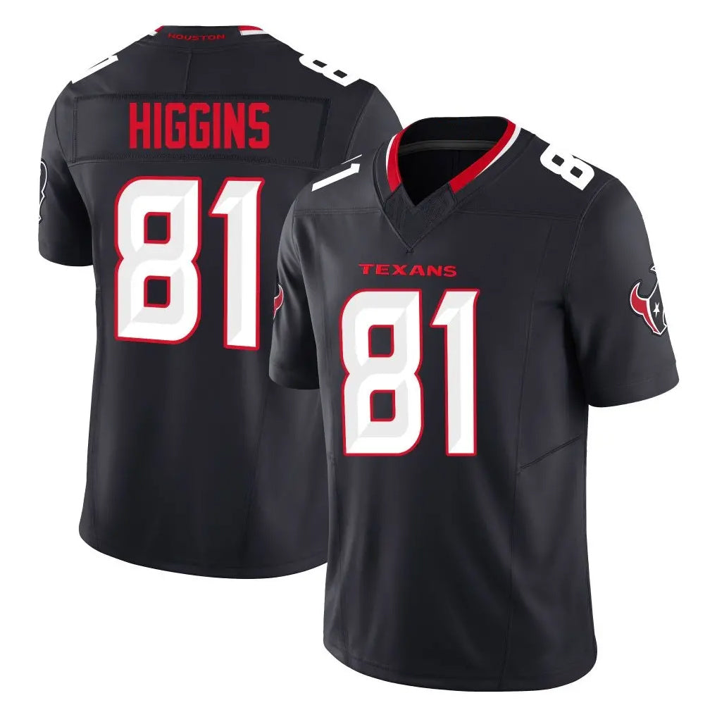 Choea H.Texans #81 Jayden Higgins Player Navy Limited Alternate Vapor F.U.S.E. Home Game Stitched Jerseys