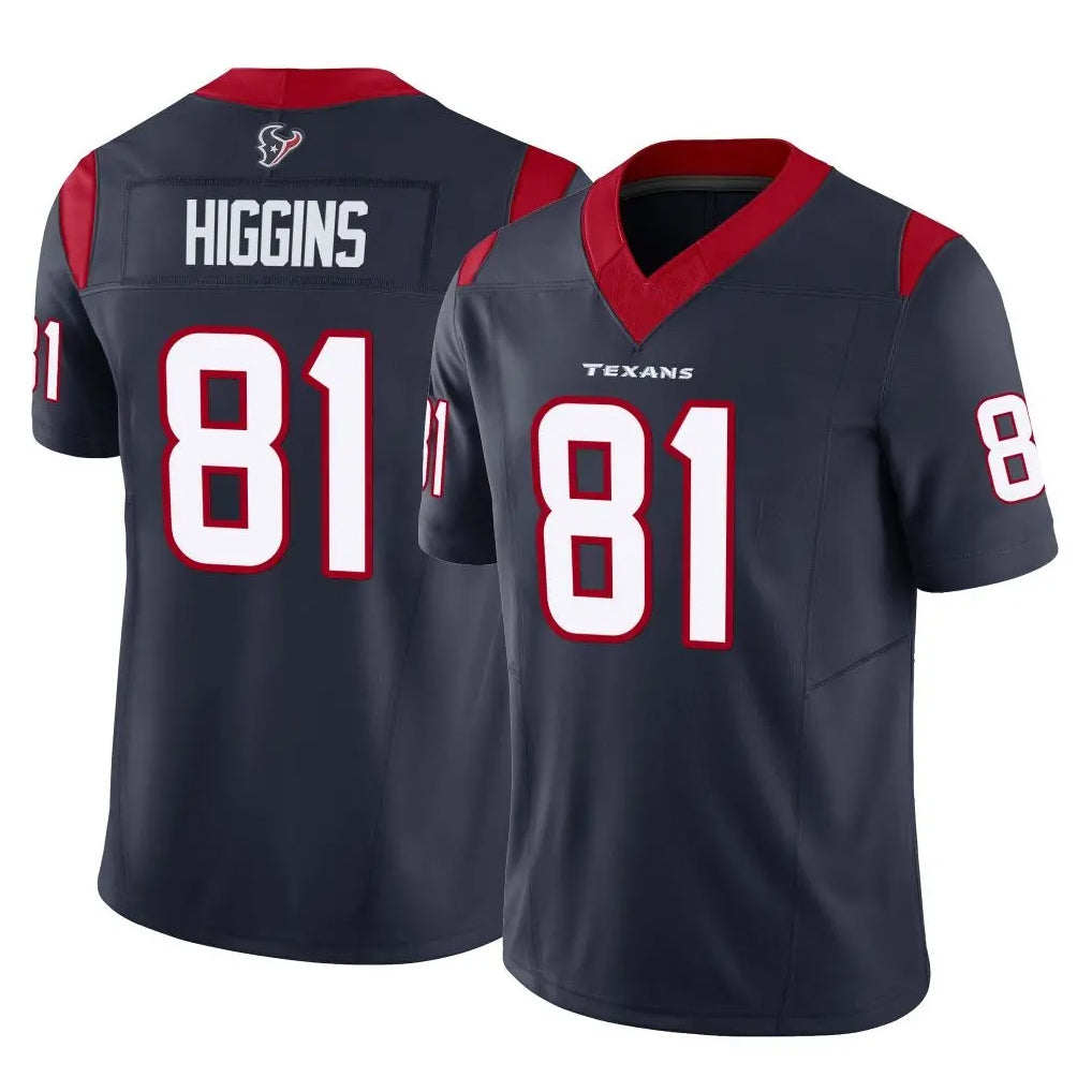Choea H.Texans #81 Jayden Higgins Player Navy Limited Vapor F.U.S.E. Home Game Stitched Jerseys