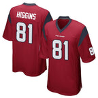 Choea H.Texans #81 Jayden Higgins Player Red Home Game Stitched Jerseys