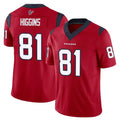 Choea H.Texans #81 Jayden Higgins Player Red Limited Vapor F.U.S.E. Home Game Stitched Jerseys