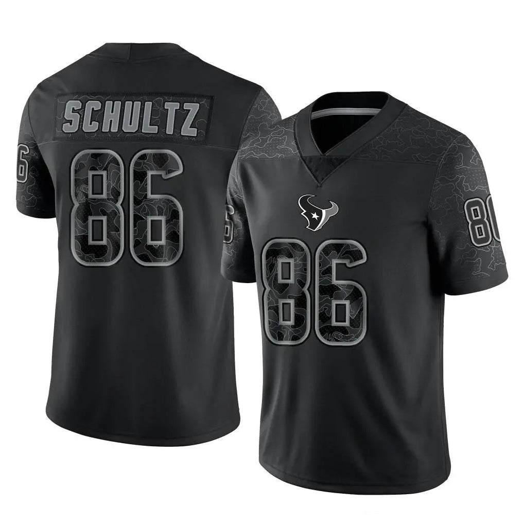 Choea H.Texans #86 Dalton Schultz Player Black Reflective Limited Game Stitched Jerseys