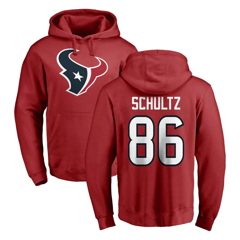 Choea H.Texans #86 Dalton Schultz Player Red Pro Line Pullover Hoodie Limited Game Stitched Jerseys