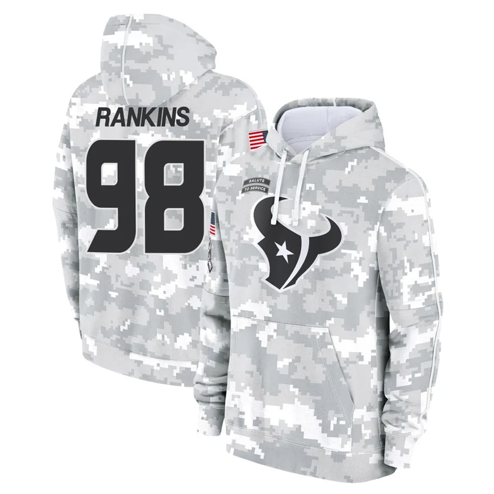 Choea H.Texans #98 Sheldon Rankins Player Arctic Camo Salute to Service Hoodies Limited Game Stitched Jerseys