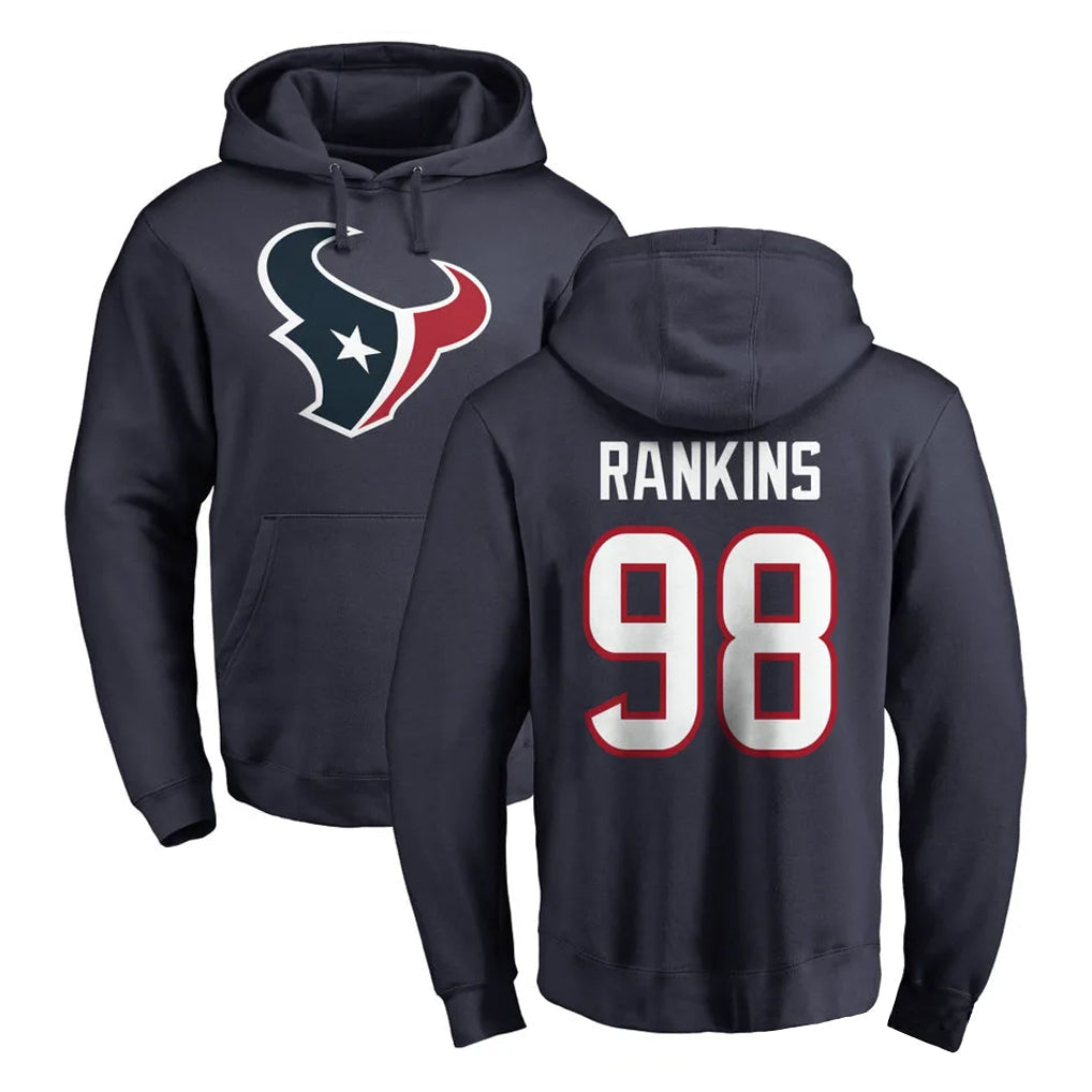 Choea H.Texans #98 Sheldon Rankins Player Navy Pro Line Pullover Hoodie Limited Game Stitched Jerseys