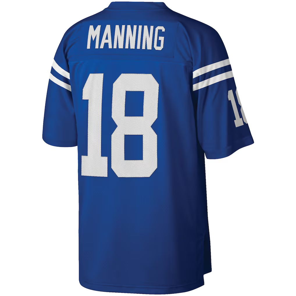 Choea IN.Colts #18 Peyton Manning Mitchell & Ness Royal Big & Tall 1998 Retired Player Replica Stitched Puhic  Jersey