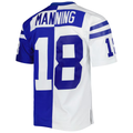 Choea IN.Colts #18 Peyton Manning Mitchell & Ness Royal White 1998 Split Legacy Replica Stitched Puhic Jersey