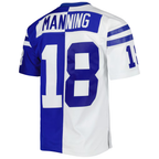 Choea IN.Colts #18 Peyton Manning Mitchell & Ness Royal White 1998 Split Legacy Replica Stitched Puhic Jersey