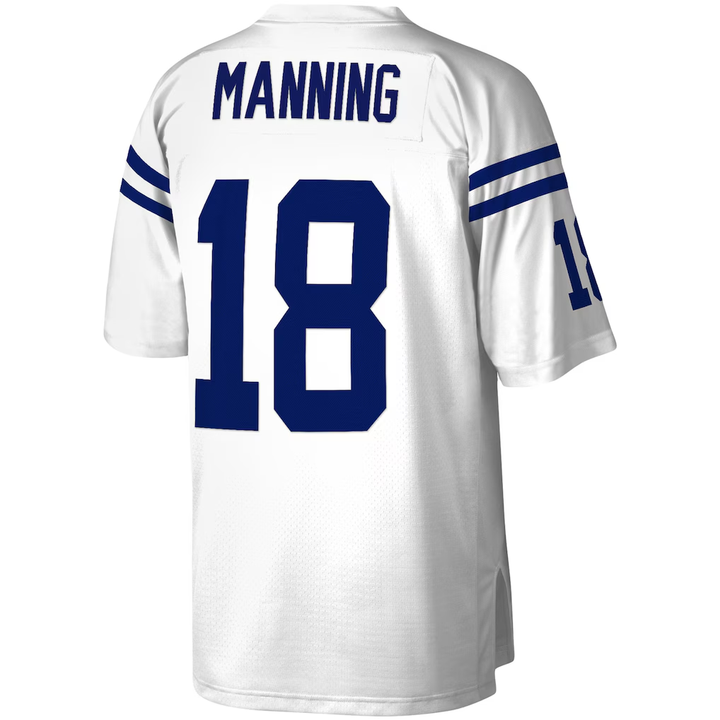 Choea IN.Colts #18 Peyton Manning Mitchell & Ness White Legacy Replica Jersey