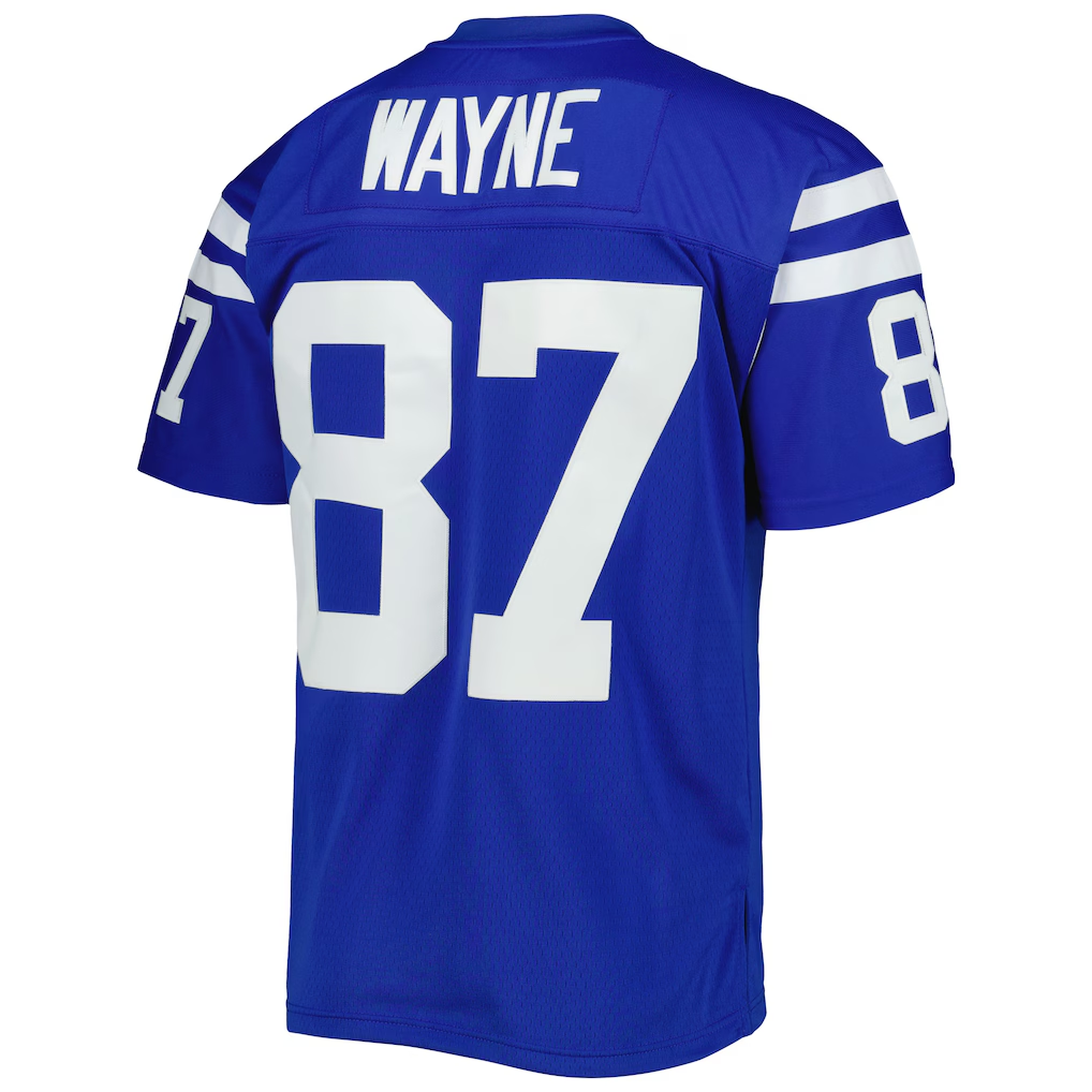 Choea IN.Colts #87 Reggie Wayne Mitchell & Ness Royal Legacy Replica Jersey