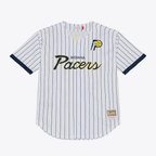 Choea I.Pacers Mitchell & Ness White Head Coach Pinstripe Mesh Full-Button Baseball Jerseys