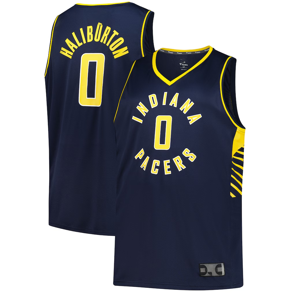 Choea I.Pacers #0 Tyrese Haliburton  Navy Big & Tall Fast Break Jerseys - Icon Edition