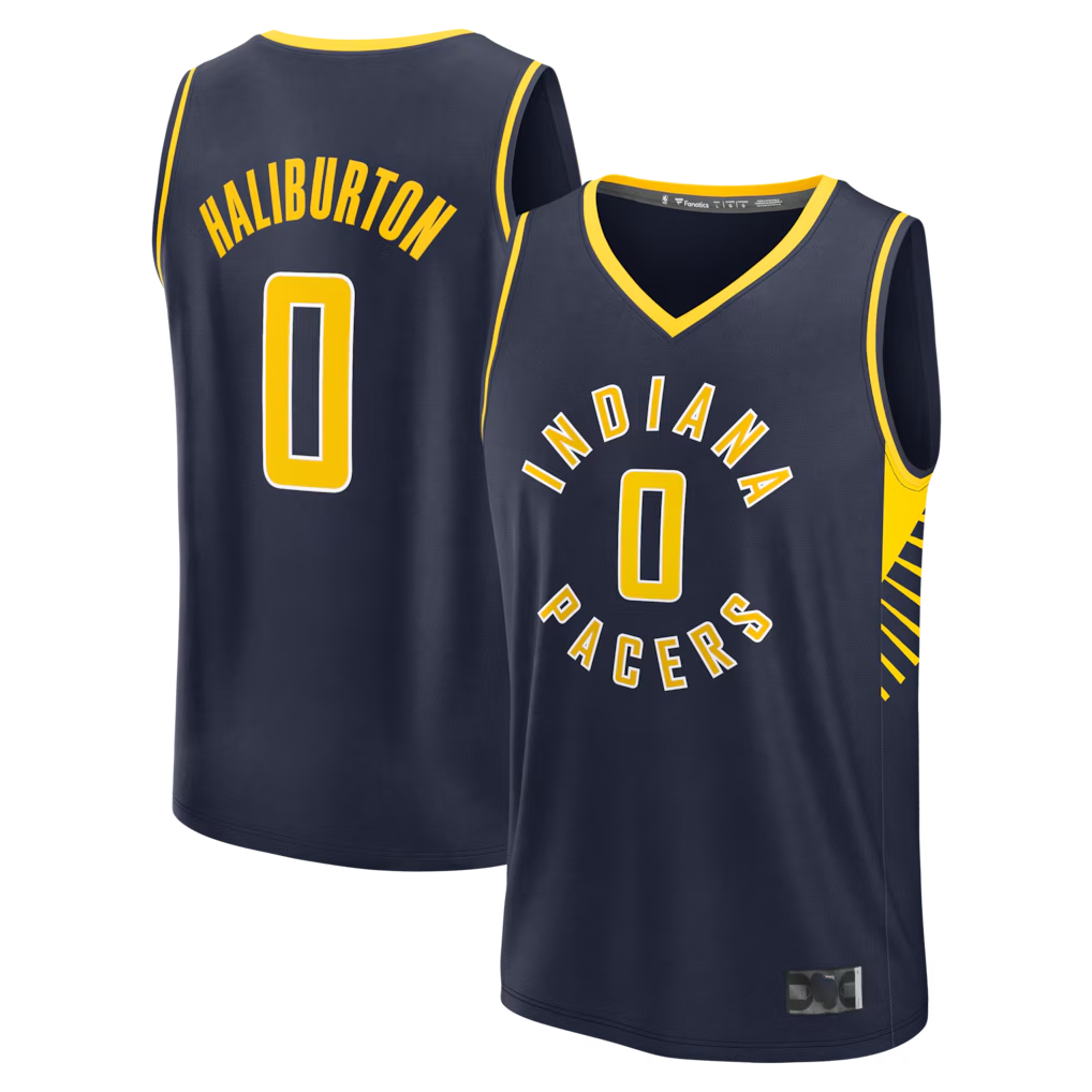 Choea I.Pacers #0 Tyrese Haliburton  Navy Fast Break Replica Jerseys - Icon Edition