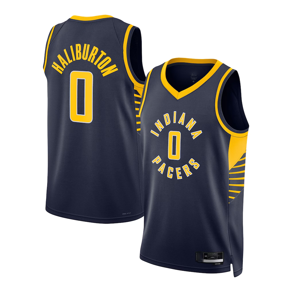 Choea I.Pacers #0 Tyrese Haliburton Navy Swingman Jerseys - Icon Edition