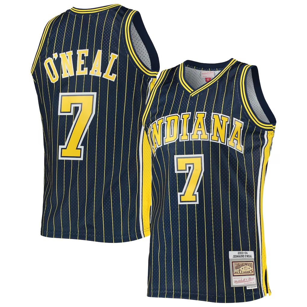 Choea I.Pacers #7 Jermaine O'Neal Mitchell & Ness Navy 200304 Hardwood Classics Swingman Jerseys