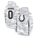 Choea IN.Colts #0 Pharaoh Brown Player Arctic Camo Salute to Service Hoodies Limited Game Stitched Jerseys